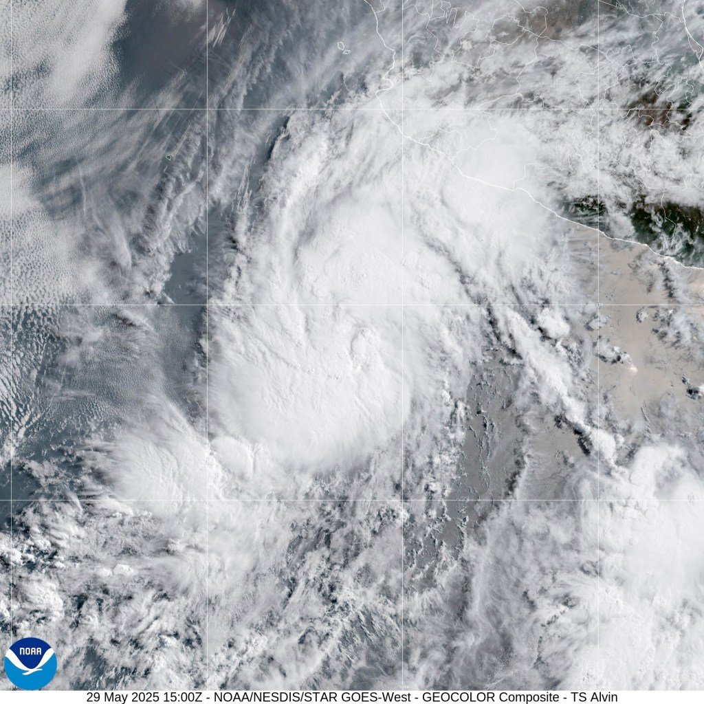 Tropical Storm Alvin strengthens off Mexico’s coast in Eastern Pacific ...