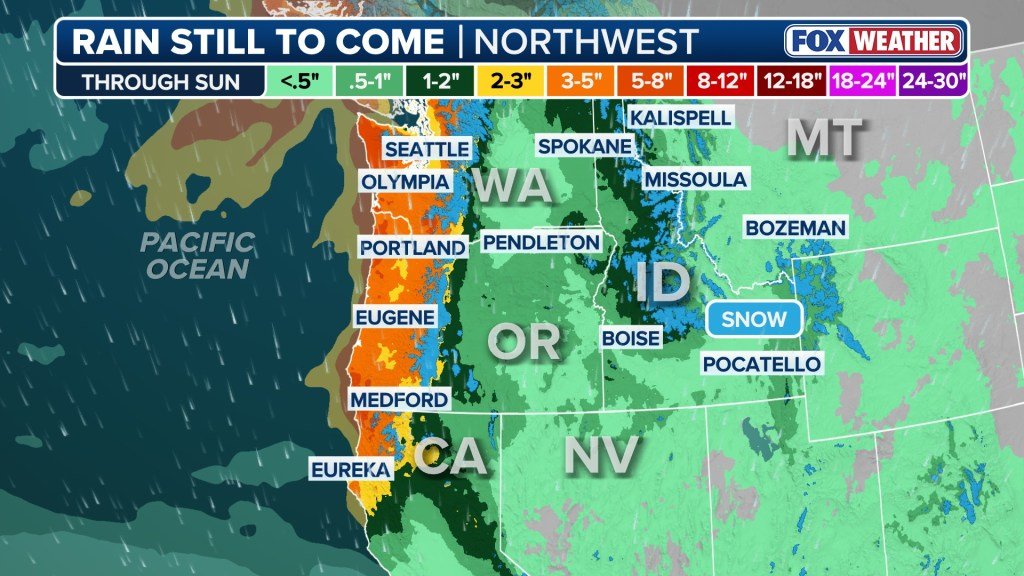 Atmospheric river forecast to bring rain, snow to Pacific Northwest ...