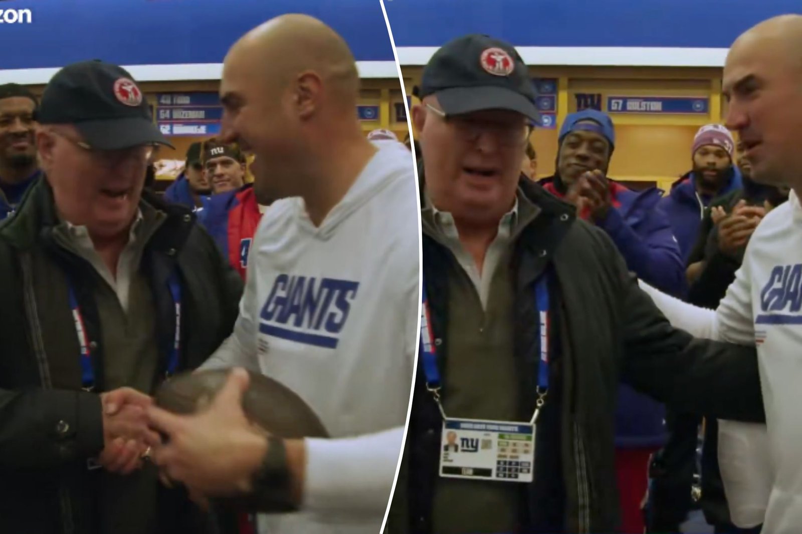 Giants dedicate win to John Mara as owner celebrates with team during ...